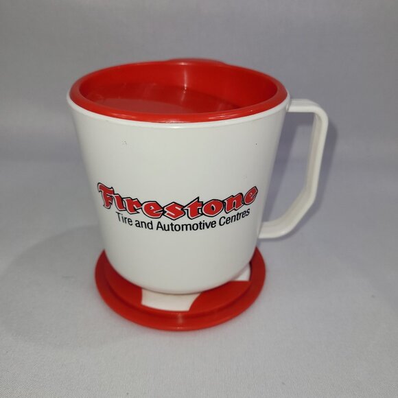 Firestone Tire Automotive You're The Boss Vintage Plastic Coffee Cup Travel Mug - Picture 1 of 2